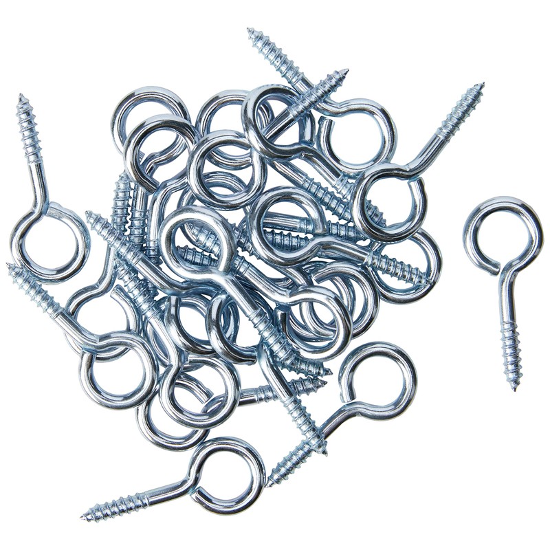 Merriway® BH01145 (25 Pcs) Zinc Plated Steel Screw-In Eyes, 40