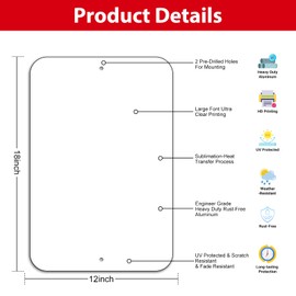 Sublimation Aluminum Sign Blanks, 4PC-18"x12" Sublimation Metal Sign Blanks, Write-on Metal Signs, Sublimation photo blank for Advertising Signs, Rust Free, Weatherproof, UV Protected, Easy Mounting
