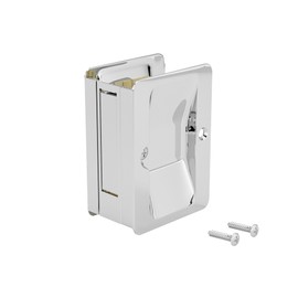 Richelieu Hardware 1700CPSBC Onward Pocket Door Pull, Passage Lock, 3 1/4 in (82 mm), Rectangular, Chrome