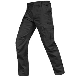 Zoofly Tactical Pants for Men Water Proof Ripstop Climbing Hiking Pants Stretch Mens Cargo Work Pants with Pockets Black 36W*32L