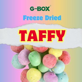 G-BOX Freeze Dried Taffy| Freeze Dried Pink Cotton Candy| TikTok Trend Items, Crunchy, Featuring Old School Candy Vibes, Perfect for Fans of vintage and retro Candies