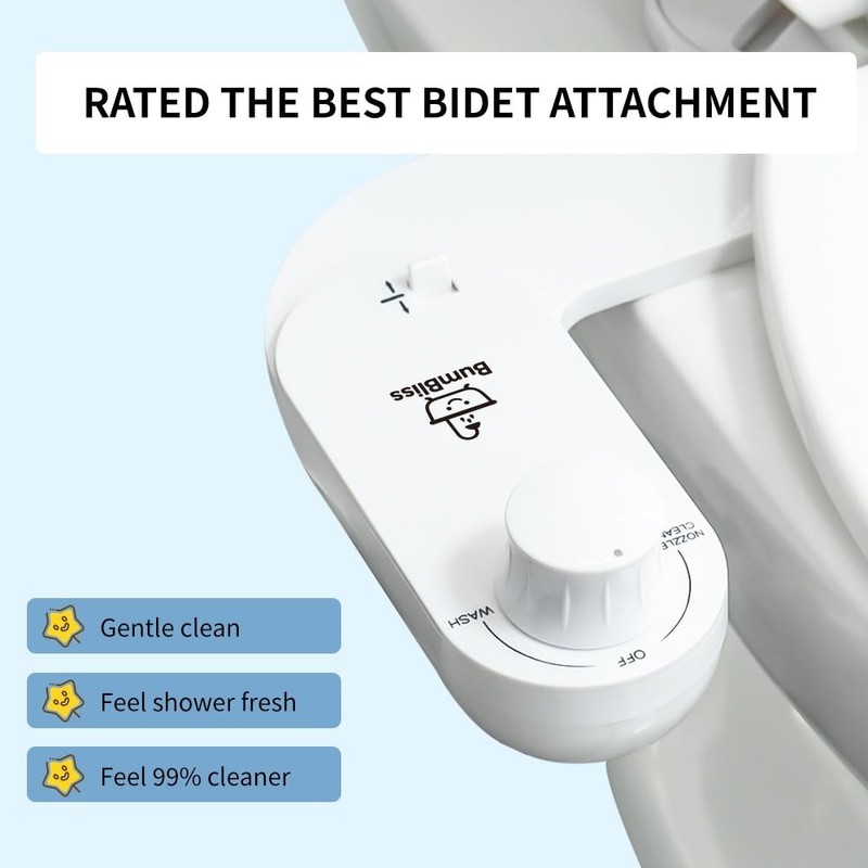 BumBliss Non-Electric Bidet Attachment for Toilet – Self-Cleaning Spray, Adjustable