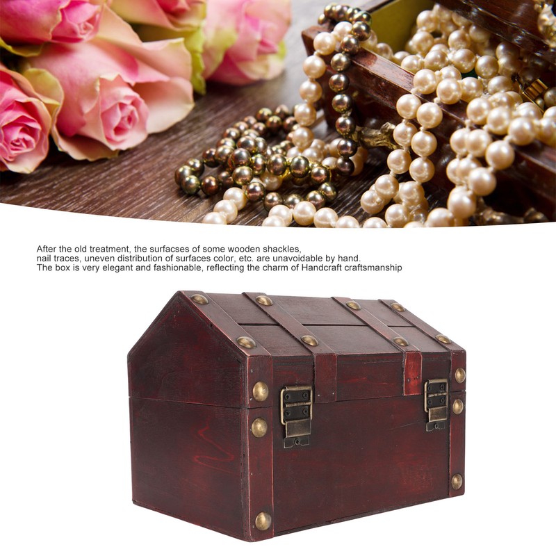 Treasure Chest Storage Box with Combination Lock Handcraft Exquisite Wood