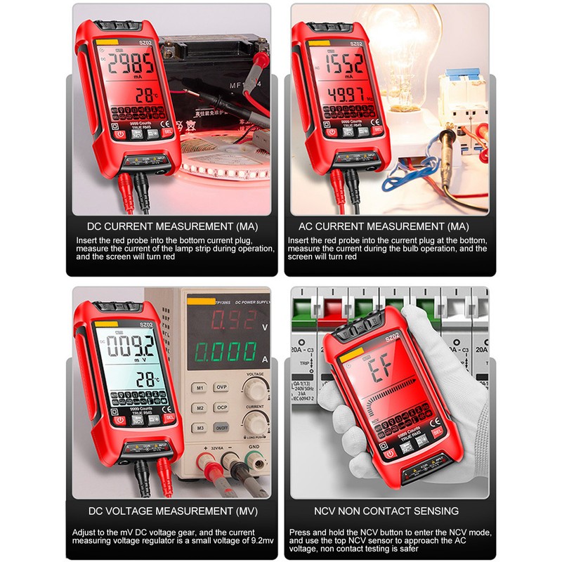 Digital Multimeter Intelligent Anti Burning Automatic LCD Backlit Display NCV