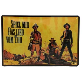 30 x 20 cm Retro Tin Sign Suitable for Spiel mir das Lied vom Tod Film Fans, Decorative Cinema Sign, Embossed Sheet Steel