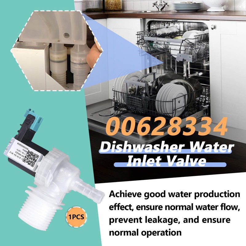 00628334 Dishwasher Water Inlet Valve Compatible with Bosch Dishwashers, Replaces