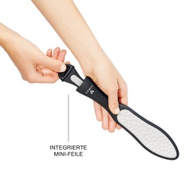Dynesse Premium Laser Callus Rasp with Mini Callus File Callus rasp with ergonomic non-slip handle. Stainless steel pedicure file, foot rasp for pedicures and foot care. Callus remover. m Black