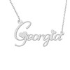 GR35Z9 Georgia Name Necklace Silver for Women Dainty Stainless Steel Initial Pendant Jewelry for Mom