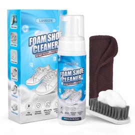 LANBEIDE Shoe Cleaner, Shoe Cleaning Kit-6.76 Oz Sneaker Cleaner with Brush and Towel, White Shoe Cleaner Works on Leather, Knit, Canvas, Suede, PU, Fabric, Boots