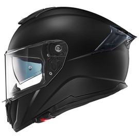 ILM Full Face Dual Visor Motorcycle Helmets with Rear Wing Pinlock Compatible Motorbike Street Bike Helmet DOT Men Women Model 861A (Matt Black, XL)