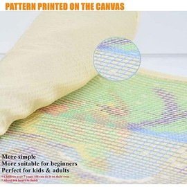 Corgi Dog Latch Hook Pillowcase Kits for Adults and Starter DIY Cushion Cross Stitch Latch Hook Rug Kits with Preprinted Canvas Crochet Yarn Kits Needlework Crafts 17'' X 17''