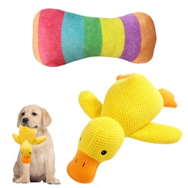 ZexJpr 2 Stück Anti Stress Ente Für Hunde, 19.1X20 cm Gelbe Hundespielzeug, Ente Hundespielzeug, Für Kleine Hunde Und Welpen, Für Haustiere Geeignet, SpaziergäNge Und Hundeschule
