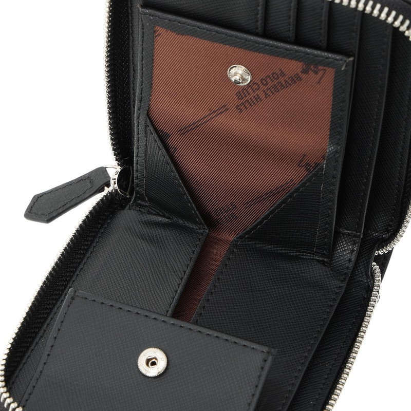 Beverly Hills Polo Club Bifold Wallet, Round Bifold Wallet (Carbon
