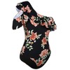 Hilor Women's One Piece Swimsuits One Shoulder Asymmetric Swimwear Ruffled