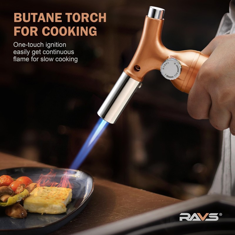 RAVS Solid Copper Butane Torch, Kitchen Torch Lighter for Creme