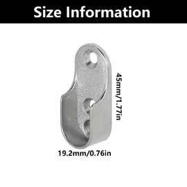 2 Pcs Oval Wardrobe Rail End Supports Rail Brackets With 6 Screws, Zinc Alloy Wardrobe Rails And Fittings, 3 Holes Design For Reliable Support, Easy Installation & Versatile Use (Silver)