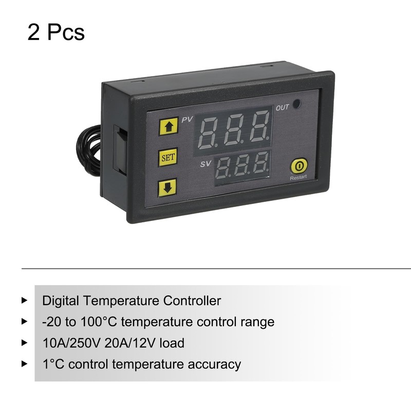 sourcing map 2 Pack W-3230 10A AC 110-220V Digital LED