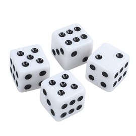 Topxome 4pcs/Set Dice Tire Air Valve Stem Caps for Car Truck Bike ATV Wheel Rims Bike Bicycle Accessories (White)