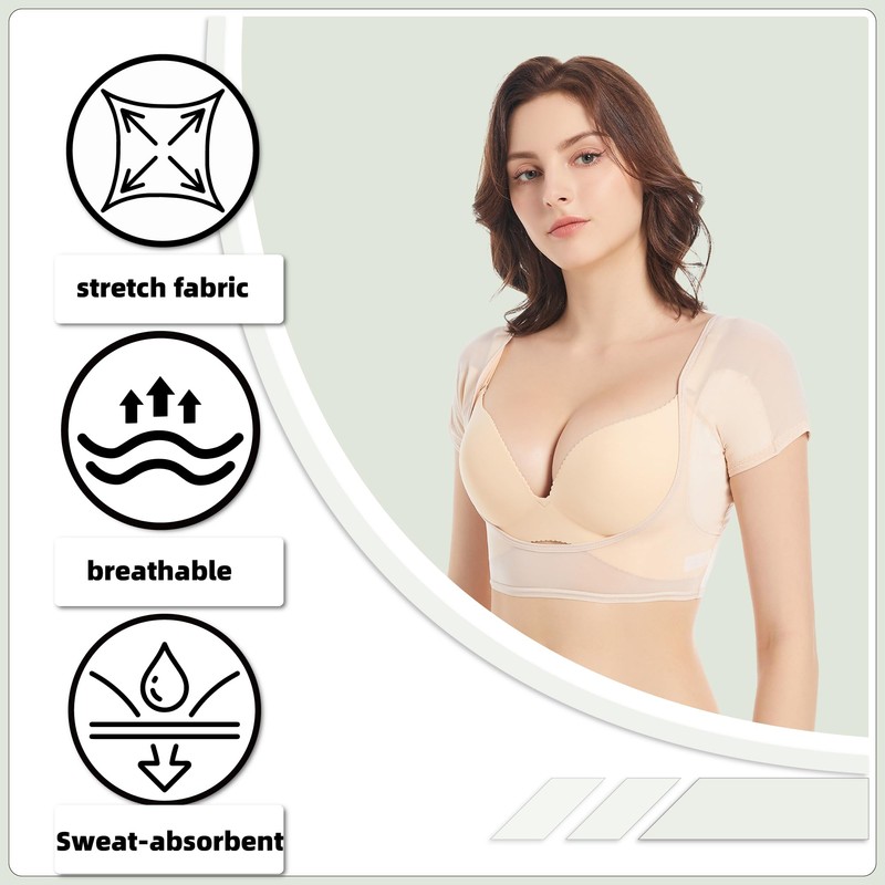 satithry 2PCS Ultra-Thin Underarm Anti-Sweat Lady's Underwear with Large Size