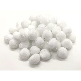 DARO DEKO Snowballs White Diameter 2 cm Pack of 80 – with Gitzer – Decorative Snowball