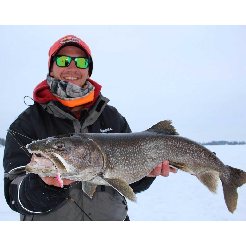 Northland Tackle Buck-Shot Ice Fishing Rattle Spoon, Super-Glo Perch, 3/8