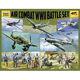 Zvezda 5205 1:72 WWII Battle Set Air Combat Model Building Kit, Standing Model Building, Crafts, Hobby, Gluing, Plastic Kit, Detailed Multi-Coloured