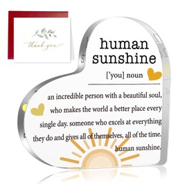Thank You Gifts for Women, Inspirational Quotes Gifts, Human Sunshine Gifts, Motivational Gifts, Appreciation Gifts for Teacher Friends Coworkers Doctor Nurse, Acrylic Desk Sign Decor