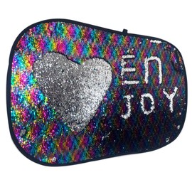 Duleutgnu Reversible Sequins DIY Decoration Wall Sensory Fun Toy Discovery Learning with Travel Case for Kids 40 x 27 Inch Rainbow Color