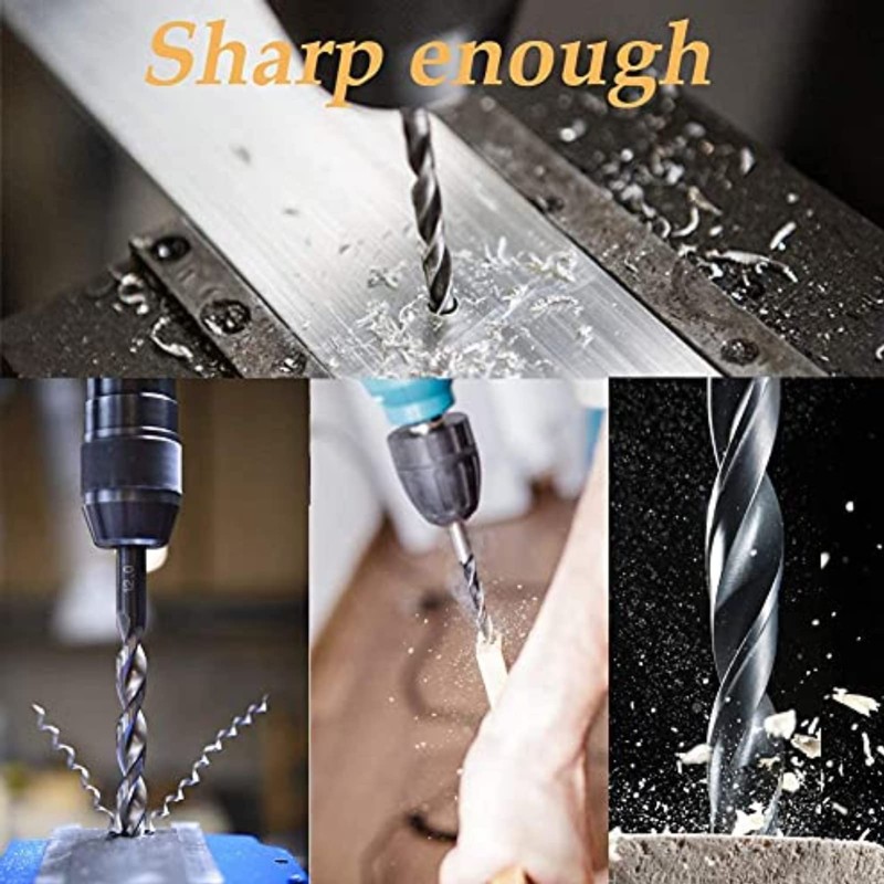 5pcs Extra Long Wood Drill Bit Set, High Speed Steel