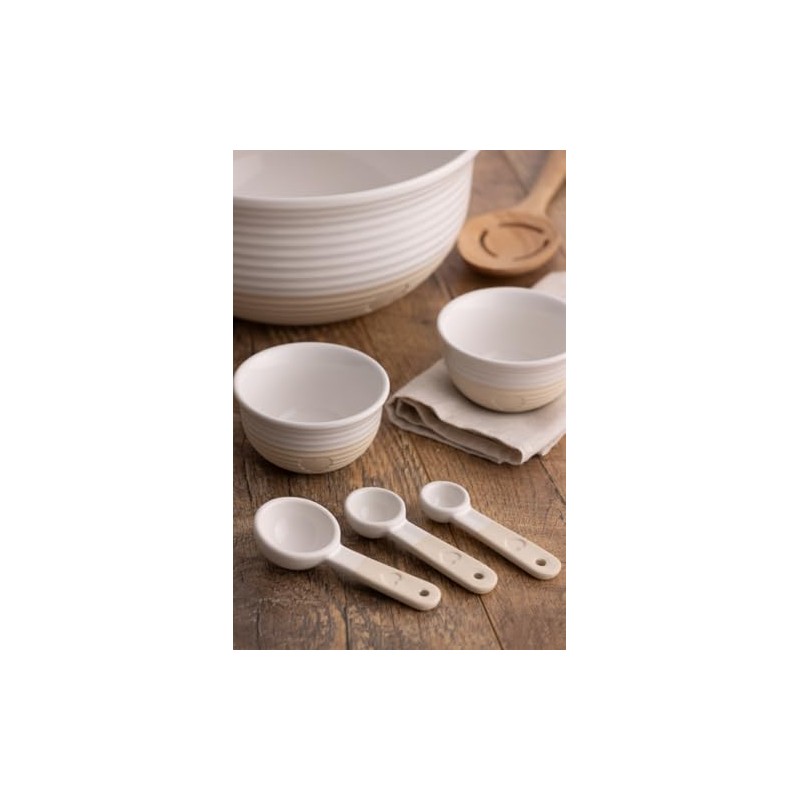 Mason Cash Rustic Charm Measuring Spoon Set 4-Piece Stoneware Set