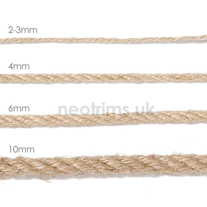 Jute Twine String Rope,3 Ply. 2mm,4mm, 6mm and 10mm Thick.
