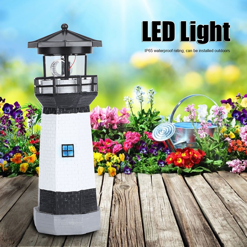 Outdoor Solar Power Rotating LED Light Landscape Lamp Garden Courtyard
