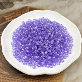 Honkoolly 1000pcs Round Letter Beads 4x7mm Acrylic Alphabet Beads Spacer Beads for Jewelry Making Bracelets Necklace Earring Key Chains DIY Craft(G-White Letter Purple Bead)