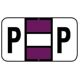 15/16" H x 1-5/8" W Purple Jeter Compatible 1" Alpha Label 'P' (500/Roll) - TBBS-91536