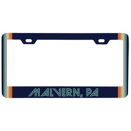 Malvern Pennsylvania Car Metal License Plate Frame Retro Design