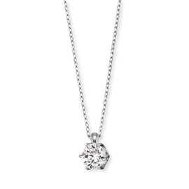 Engelsrufer Women's Necklace Made of Sterling Silver and Silver Zirconia Pendant Set with a Zirconia Stone Lobster Clasp Length 44 cm, Sterling Silver, Cubic Zirconia