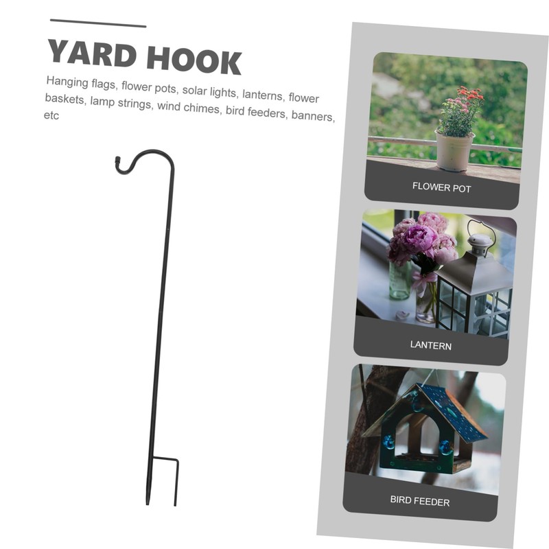 Kisangel Ground Hanging Shepherd Hook Rust Resistant Lantern Hanger for