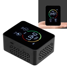Air Quality Monitor Indoor Air Quality Tester CO₂ Detector Formaldehyde Detector with Colorful Display for Kitchen, Living Room Bedroom(Black)