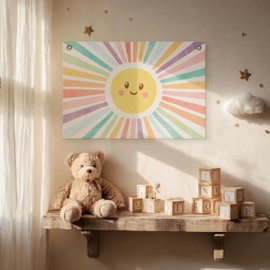 Boho Rainbow Inspirational Banner - Classroom Wall Decor for Kids, Nursery, Playroom | Colorful Pennant Flags for Boys & Girls | Classroom Decor, Toddler Room Art, Christmas Birthday Gift (Rainbow)