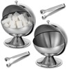 2 Pcs Stainless Steel Sugar Bowl with Roll Top, Stainless