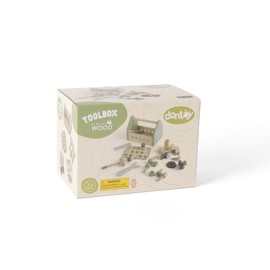 Dantoy - Wooden Tool Box for Children - Role Play - Wooden Toy - with Accessories - 3+ Years