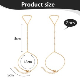 EOWVISN 2 Piece Ring Bracelet, Elegant Jewelry, Rhinestone Jewelry, Creative Jewelry, Women's Jewelry, Clothing Accessories