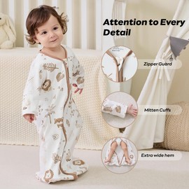 JELLYMONI Baby Sleep Sack 6-12 Months Wearable Blanket for Baby, 100% Cotton 2 Pack Infant Toddler Baby Wearable Blanket Lightweight Soft 2-Way Zipper Sleep Sack