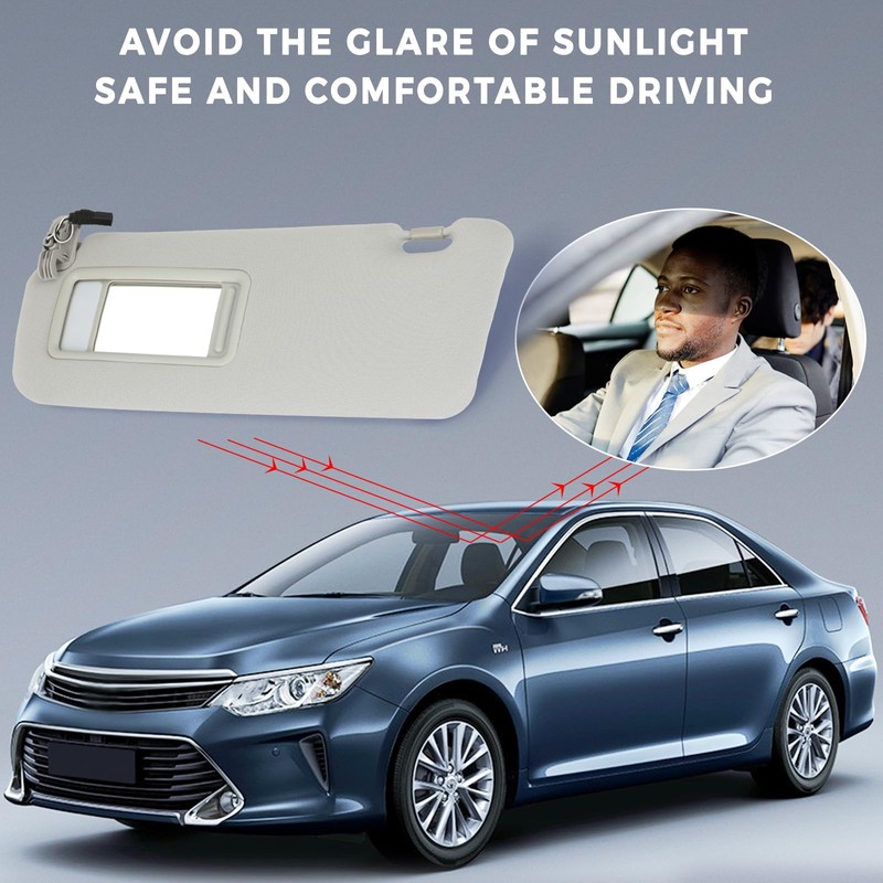SCITOO Gray Left Driver Side Sun Visor Assembly fit for