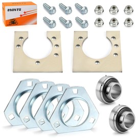1" Live Axle Bearing Kit for Go-Karts Mini Bikes/Trikes/Off Road ATV with 3 Hole Flangettes Mount Hangers