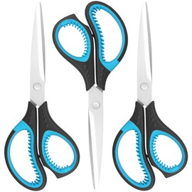 Office Scissors, Durable Multi-Purpose, Comfortable Grip, 8-inch Scissors (Suitable for Ages 12 and up), Suitable for Home, Office, and Craft use, 3-Piece Set
