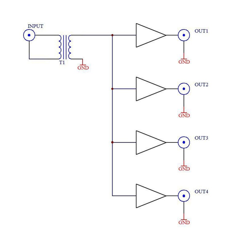 Eujgoov Active RF Splitter Isolation Distributor, Wide Frequency Range, Isolator