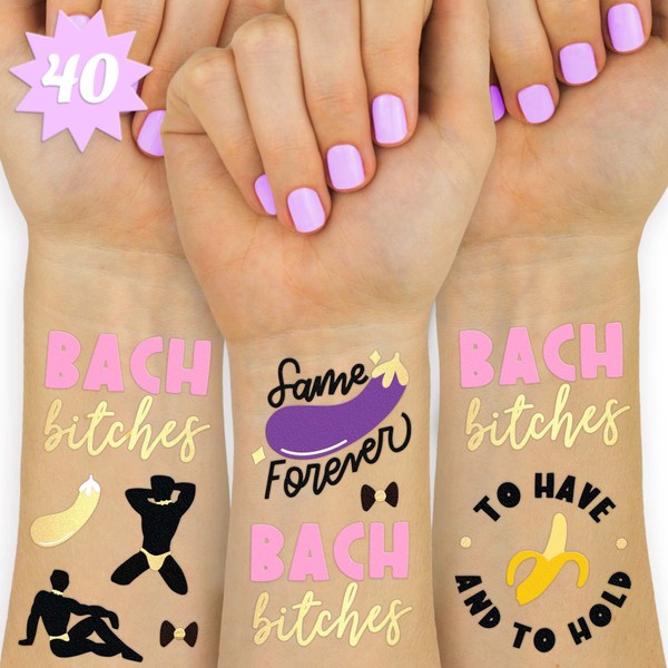 xo, Fetti Bachelorette Tattoos - 40 Glitter Styles | Bachelorette Party Decoration, Bridesmaid Favor, Bride to Be Gift + Bridal Shower Supplies