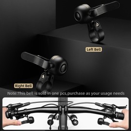 ROCKBROS Bike Bell Copper Alloy Durable Bicycle Bell with Clear&Long Sound, Left Hand Bike Ring Bell for Handlebars Adults More Than 100 dB