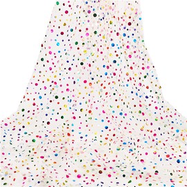 FINGERINSPIRE Glittering Tulle Fabric with Dots, 2 x 1.6 m Tulle Mesh, Sparkling Sequin Mesh, Soft Tulle Ribbon for Homemade Tutu Bows, Gift Wrapping, Wedding Decoration